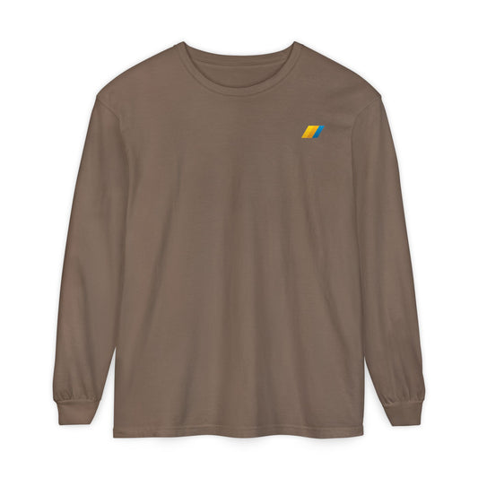 E34 M5 garment-dyed long sleeve tee in black