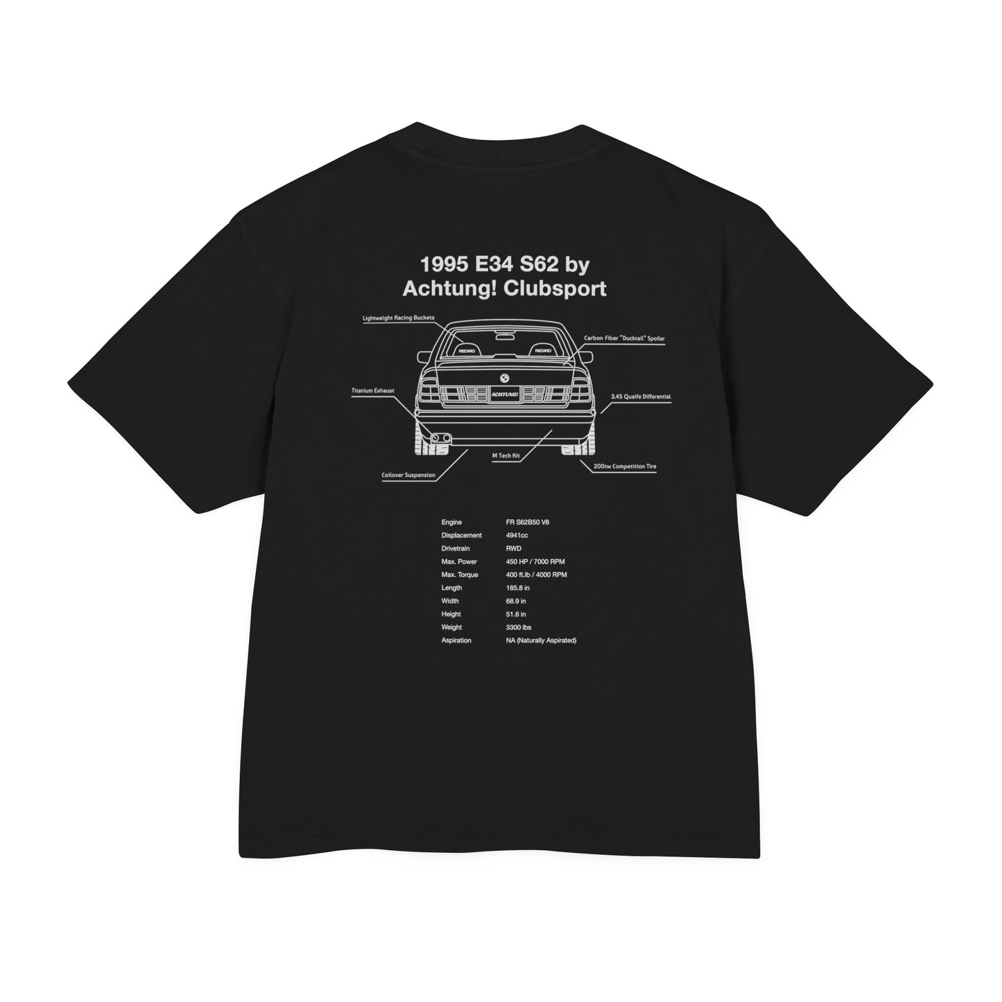 1995 E34 S62 Rear Blueprint Tee